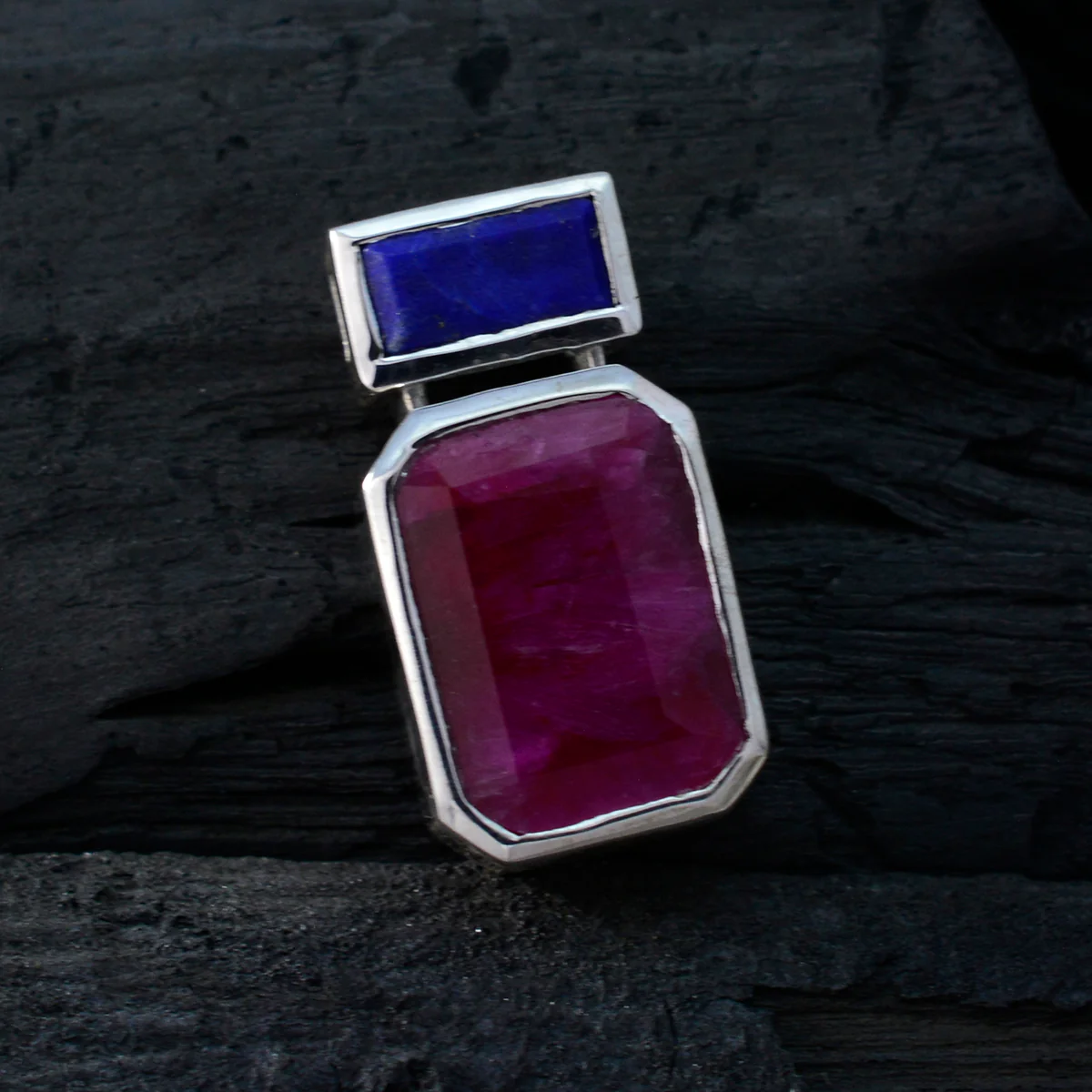 Multi Stone Whisper-thin Moroccan 925 Silver Toi et Moi Bianca Trendy multicolor Pendant Jewelry - Image 3