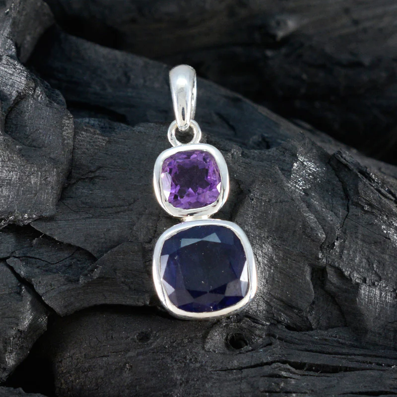 Multi Stone Whisper-thin Russian 92.5 Silver Toi et Moi Skylar Contemporary multicolor Pendant Jewellery - Image 4