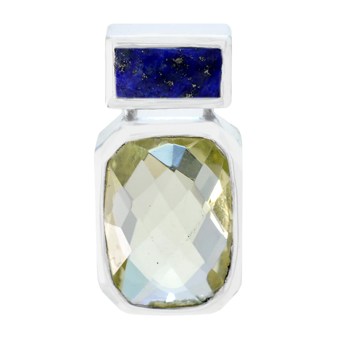 Multi Stone Whisper-thin Russian Sterling Silver Toi et Moi Antonia Abstract multicolor Pendant Jewellery
