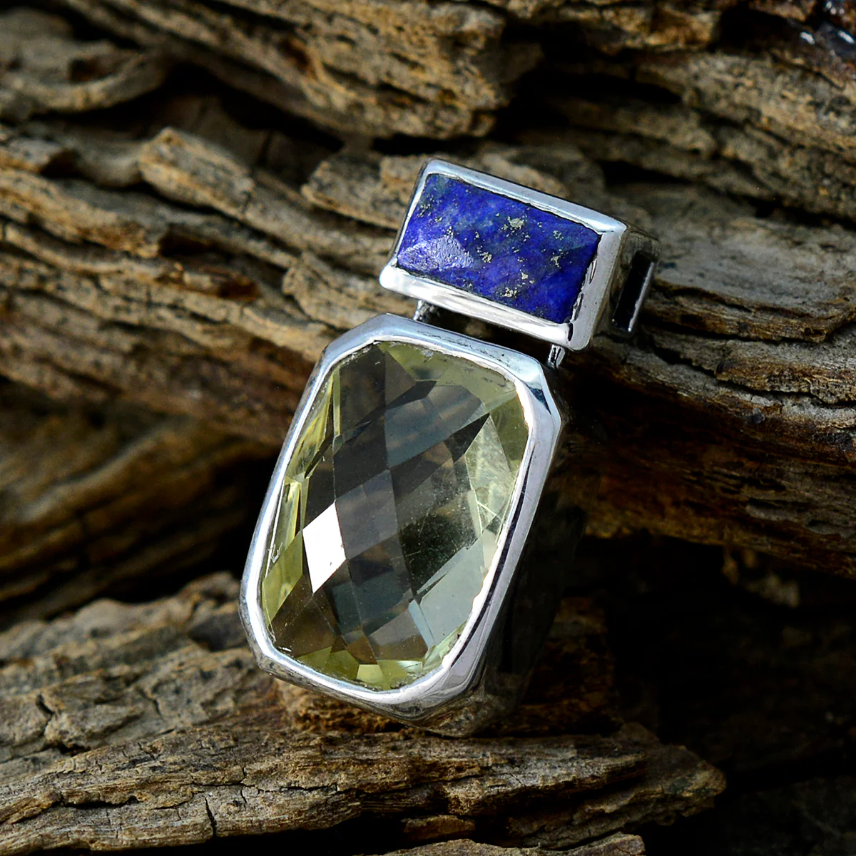 Multi Stone Whisper-thin Russian Sterling Silver Toi et Moi Antonia Abstract multicolor Pendant Jewellery - Image 2