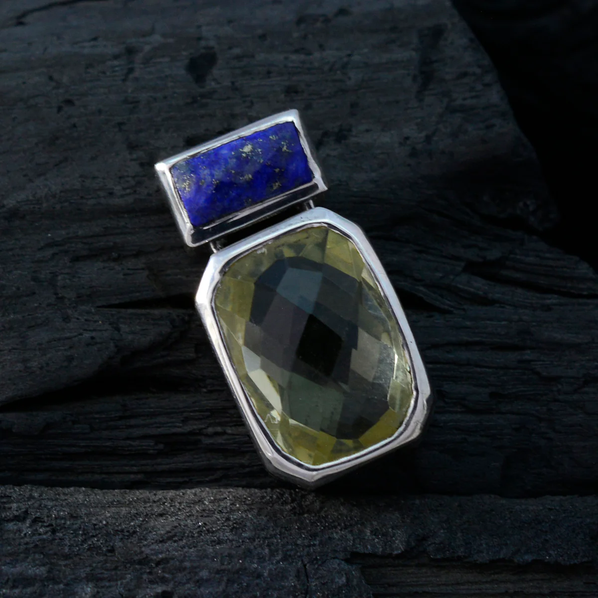 Multi Stone Whisper-thin Russian Sterling Silver Toi et Moi Antonia Abstract multicolor Pendant Jewellery - Image 3