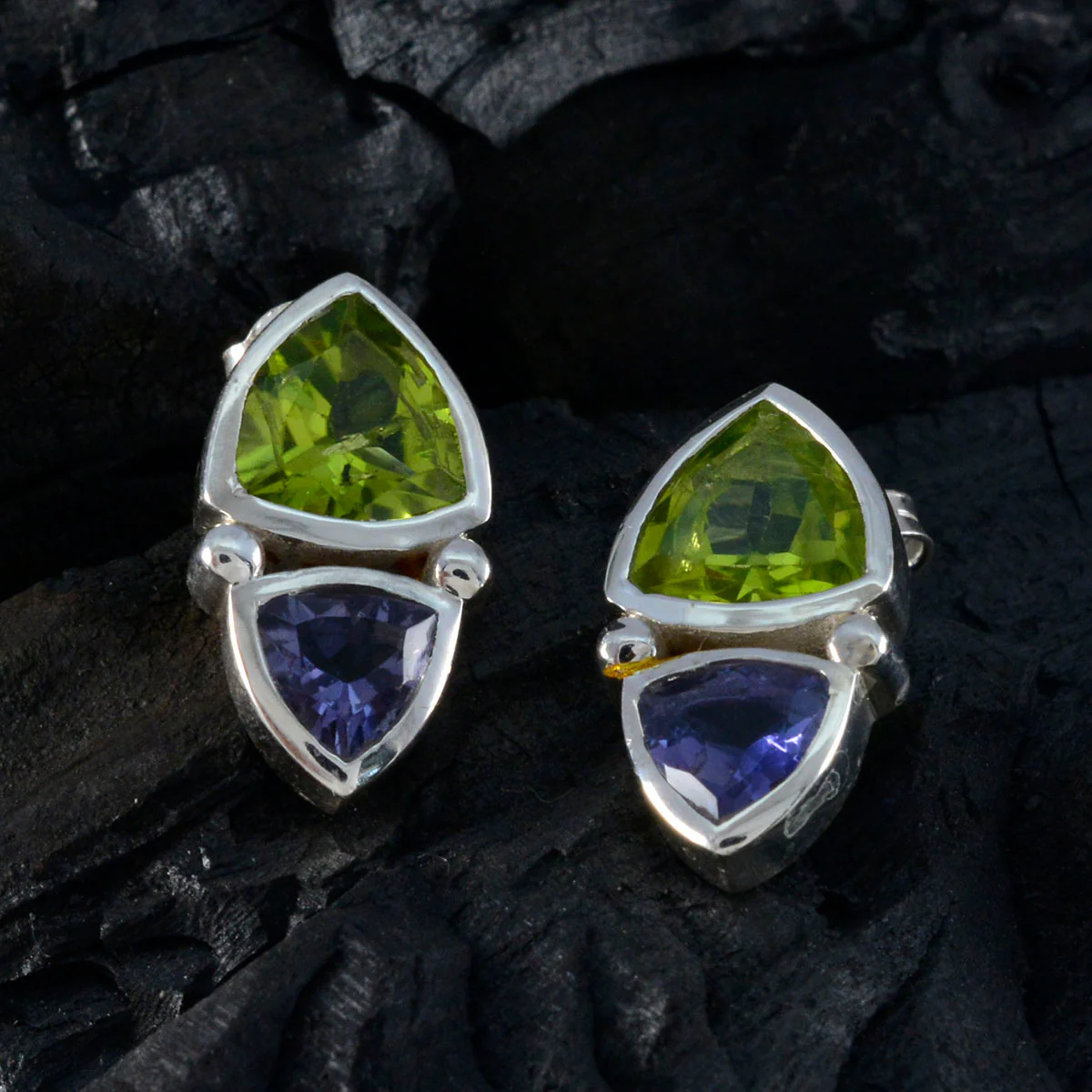 Multi Turkish Renata Toi et Moi Stud multicolor 92.5 Silver Earring - Image 2