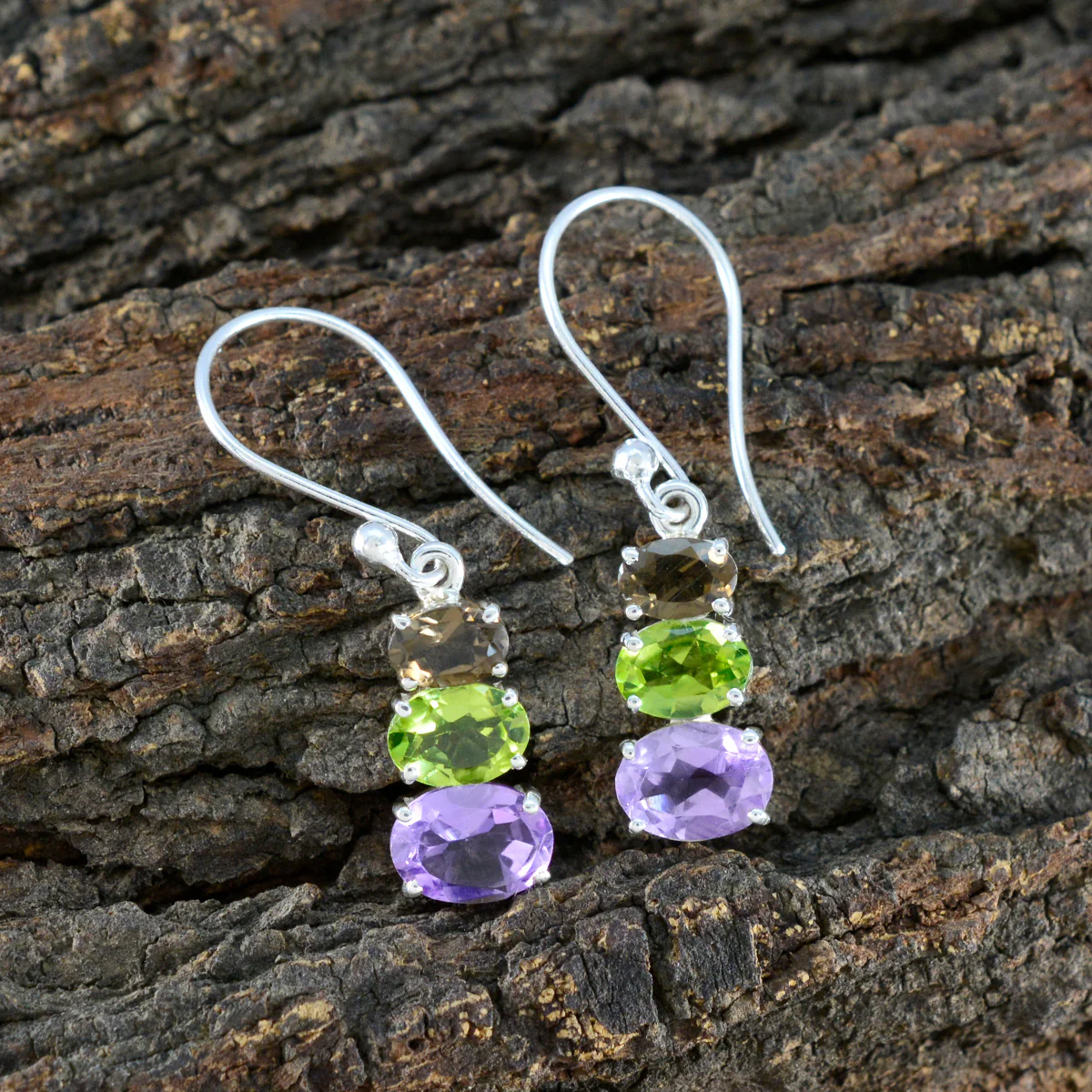 Multi Turkish Scarlett multiple Dangle multicolor 925 Sterling Silver Earring - Image 3