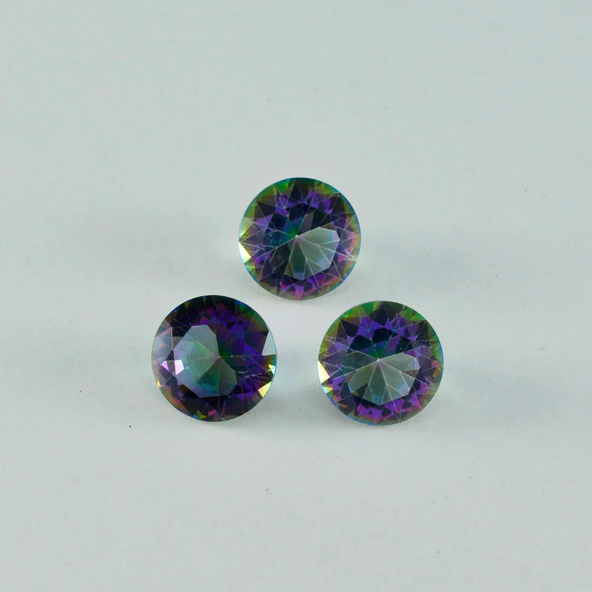 Mystic Quartz 10PC Tiny 3x3 MM Round Faceted Multicolor Fiery Semi Precious Gems