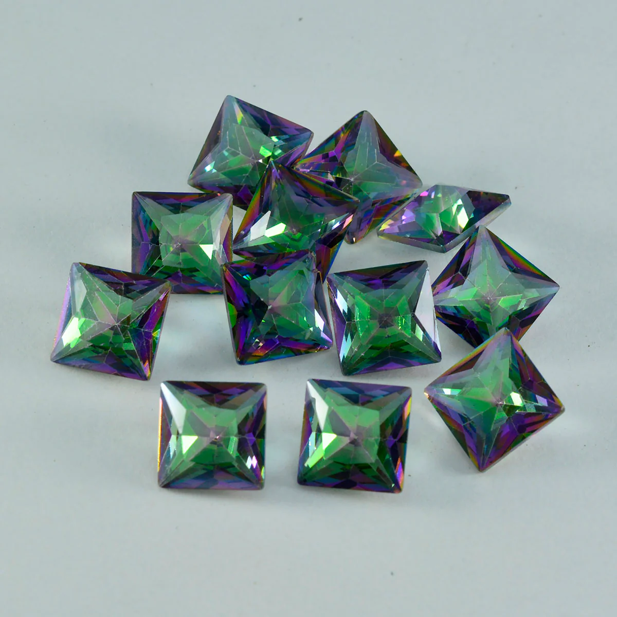 Mystic Quartz 1PC Chunky 15x15 MM Square Faceted Multicolor Superior Semi Precious Gems