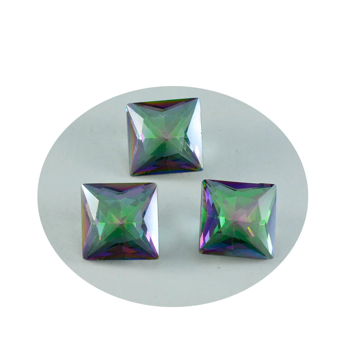 Mystic Quartz 1PC Chunky 15x15 MM Square Faceted Multicolor Superior Semi Precious Gems - Image 4