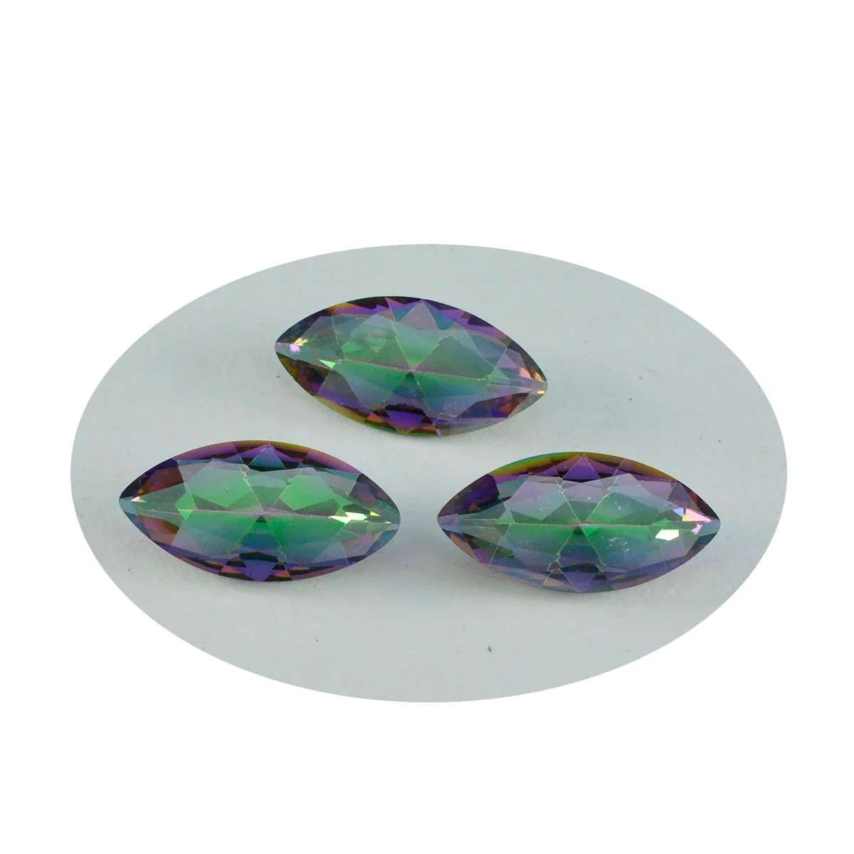 Mystic Quartz 1PC Small 5x10 MM Marquise Faceted Multicolor Splendid Semi Precious Loose Gemstone - Image 2