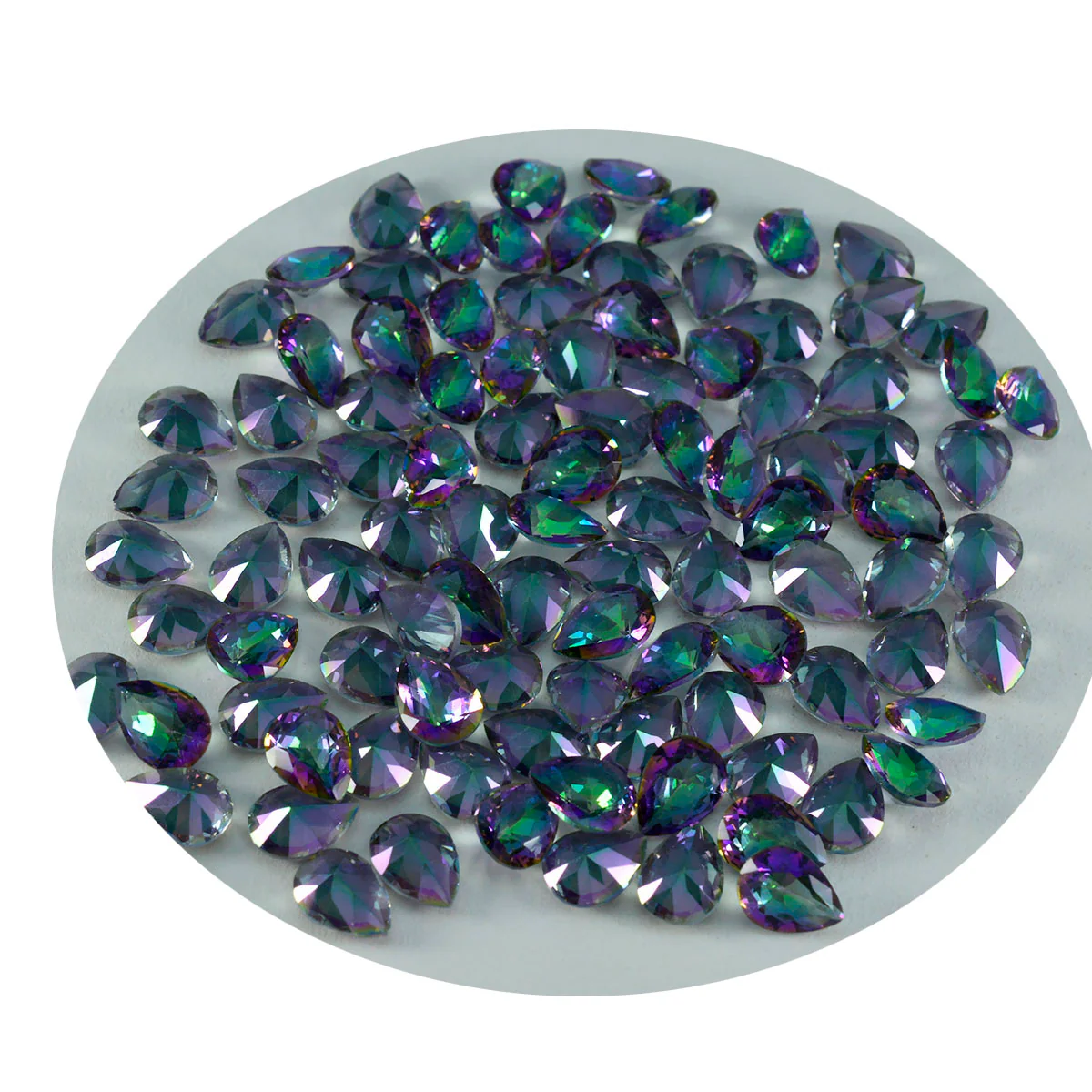 Mystic Quartz 1PC Small 6x8 MM Pear Faceted Multicolor High-Quality Semi Precious Loose Gems - Image 2