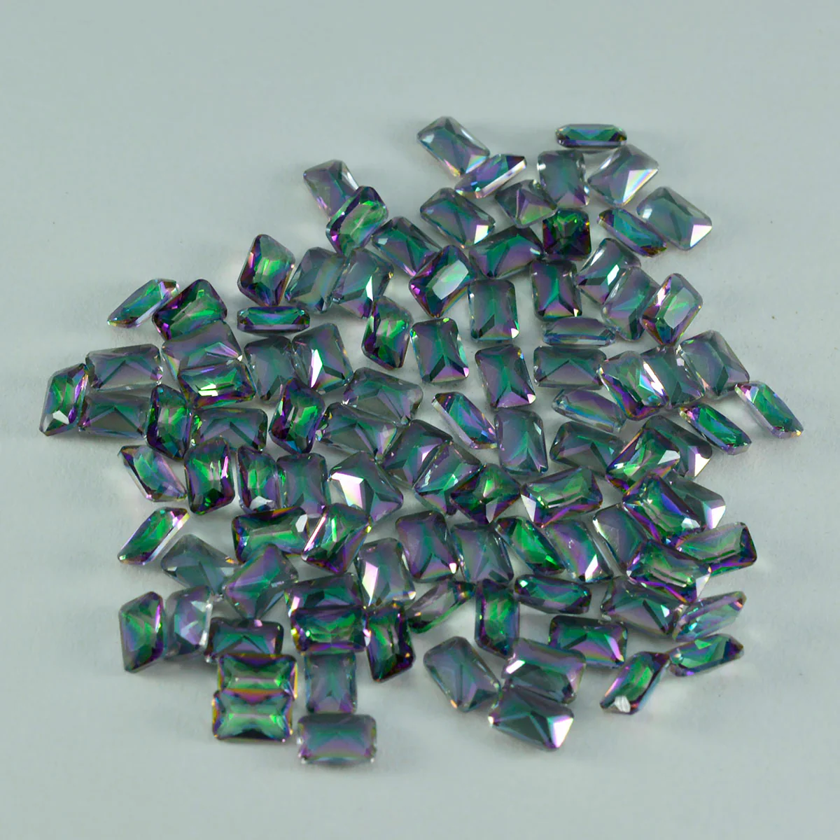 Mystic Quartz 1PC Tiny 4x6 MM Emerald Faceted Multicolor Polished Semi Precious Loose Gems - Image 3