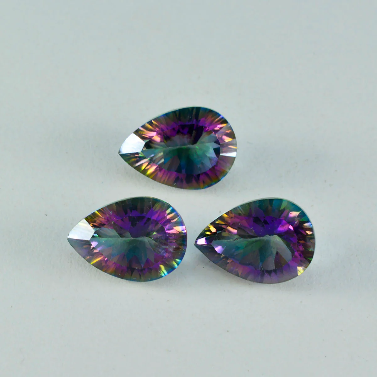Mystic Quartz 1PC Tiny 4x6 MM Pear Faceted Multicolor Shine Semi Precious Loose Gemstones - Image 2