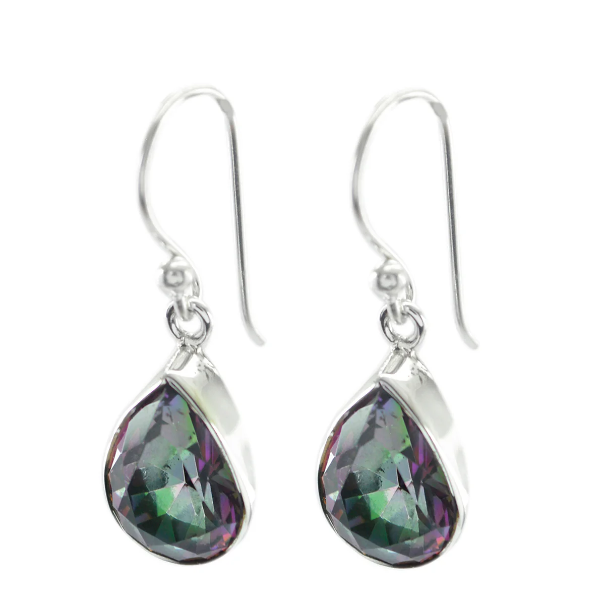 Mystic Quartz African Scarlett multiple Dangle multicolor 92.5 Silver Earring