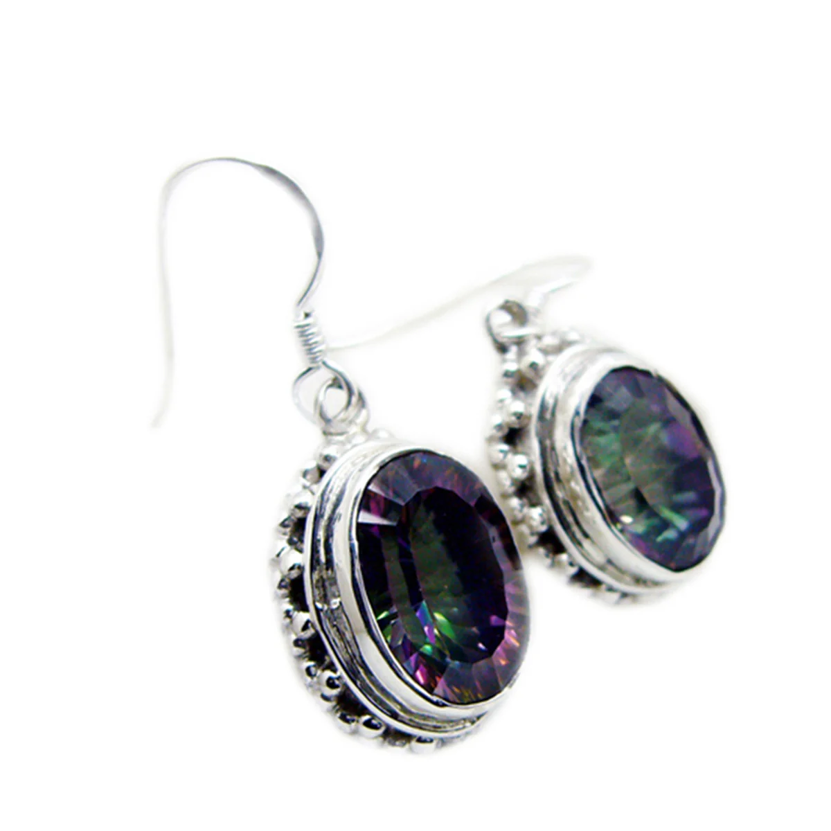 Mystic Quartz Australian Agustina multiple Dangle multicolor 925 Sterling Silver Earring - Image 2
