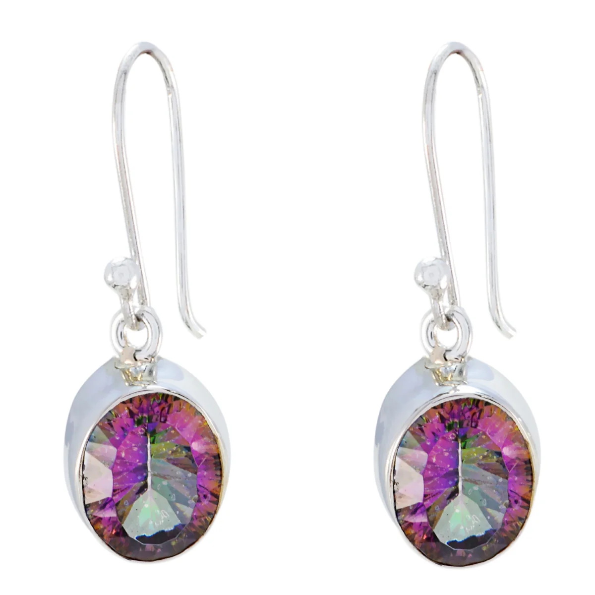 Mystic Quartz Australian Lily multiple Dangle multicolor Silver Earring