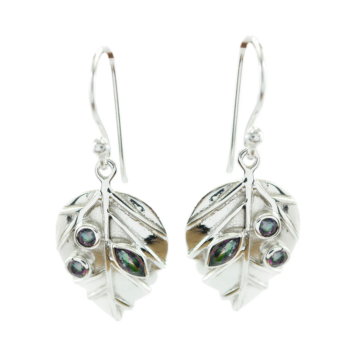 Mystic Quartz Australian María multiple Dangle multicolor 92.5 Silver Earring