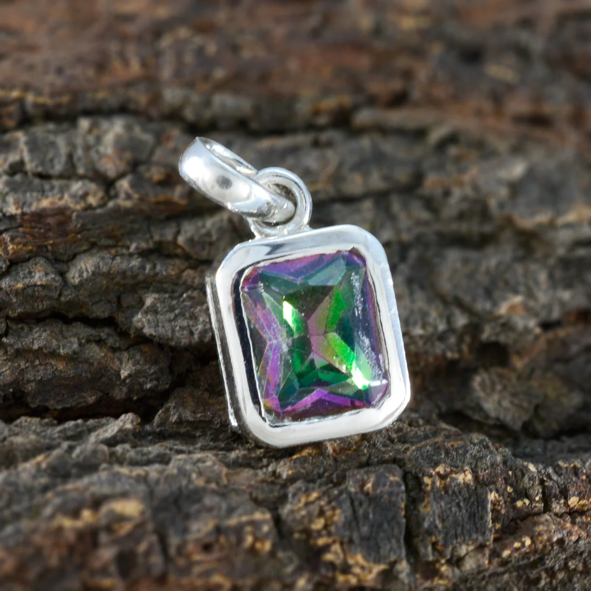 Mystic Quartz Dainty German Sterling Silver Solitaire Luisa propsel multicolor Pendant Jewellery - Image 3