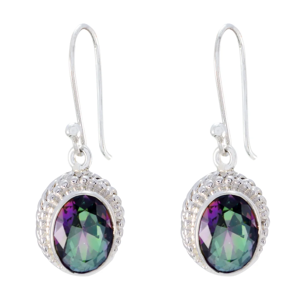 Mystic Quartz Italian Lea multiple Dangle multicolor 925 Sterling Silver Earring