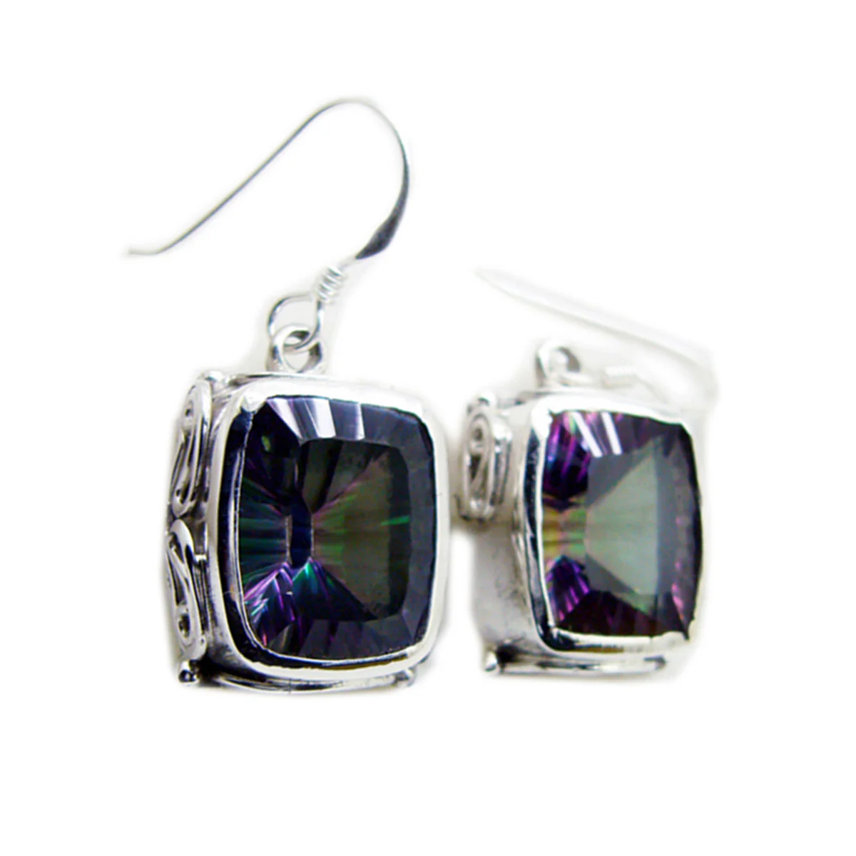 Mystic Quartz Japanese Tereza multiple Dangle multicolor Silver Earring