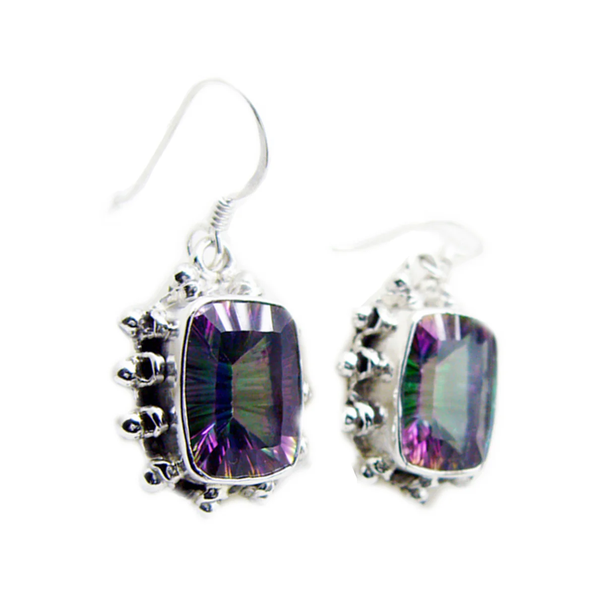 Mystic Quartz Latin American Aiko multiple Dangle multicolor 925 Silver Earring
