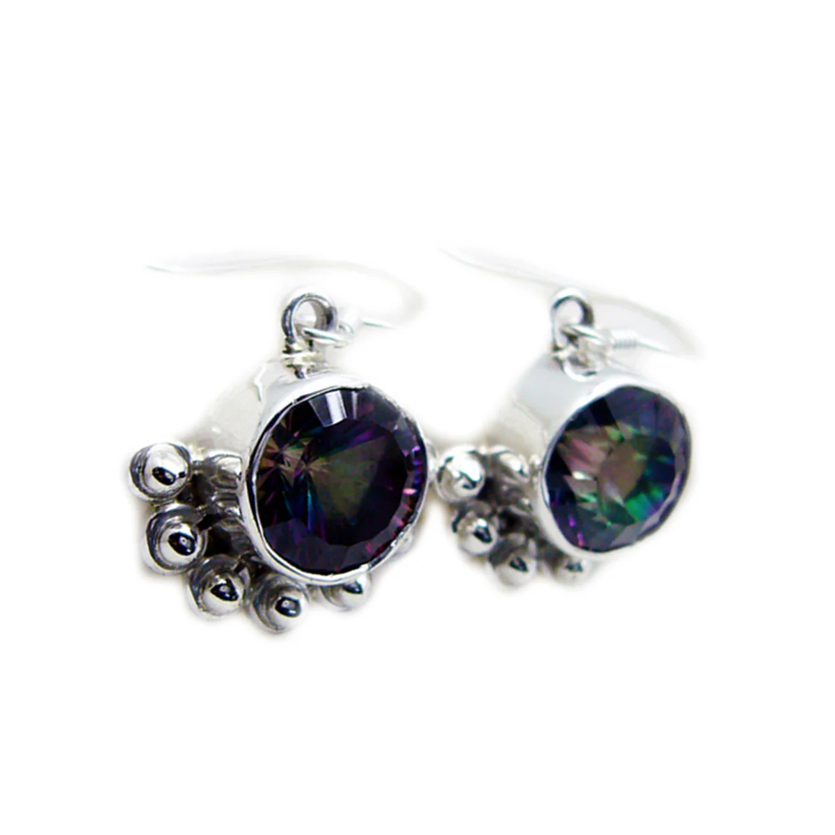 Mystic Quartz Moroccan Bianca multiple Dangle multicolor 925 Silver Earring
