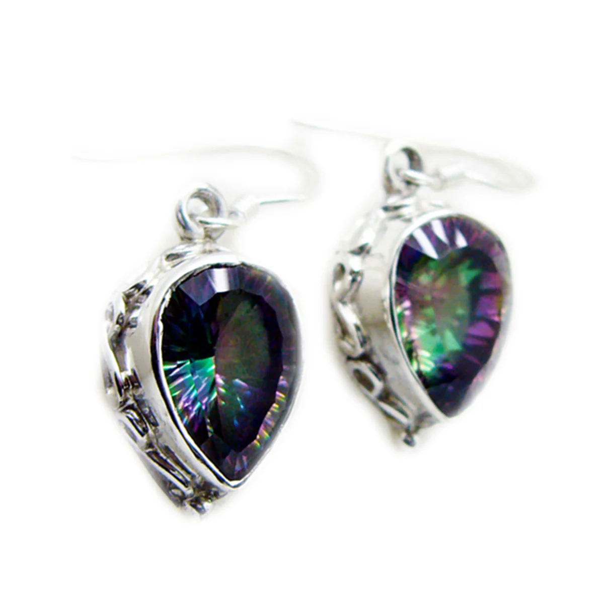 Mystic Quartz Moroccan Ha-eun multiple Dangle multicolor 92.5 Silver Earring