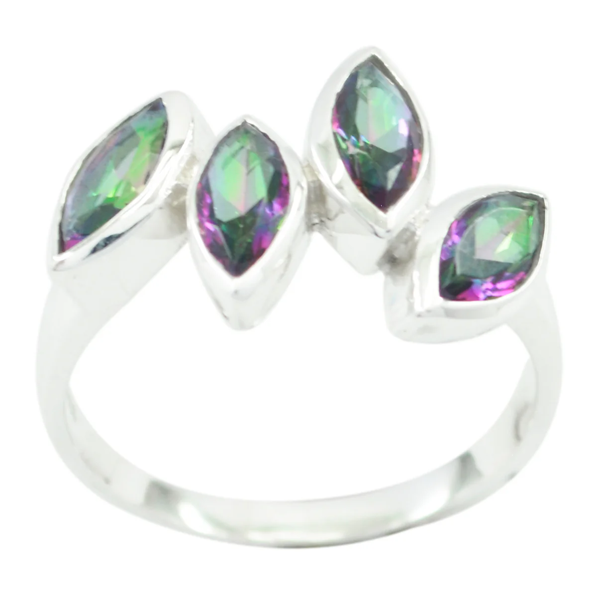 Mystic Quartz quarter African 925 Sterling Silver multicolor Gemstone Featherlight Glamorous Ring Jewellery - Image 2