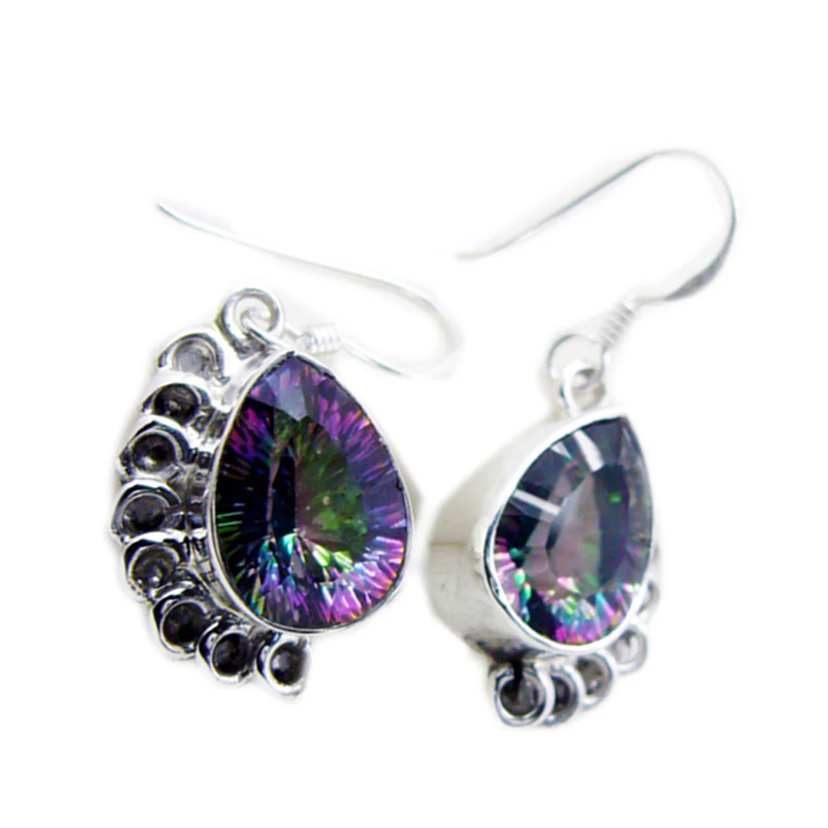 Mystic Quartz Russian Eun-ji multiple Dangle multicolor 925 Silver Earring