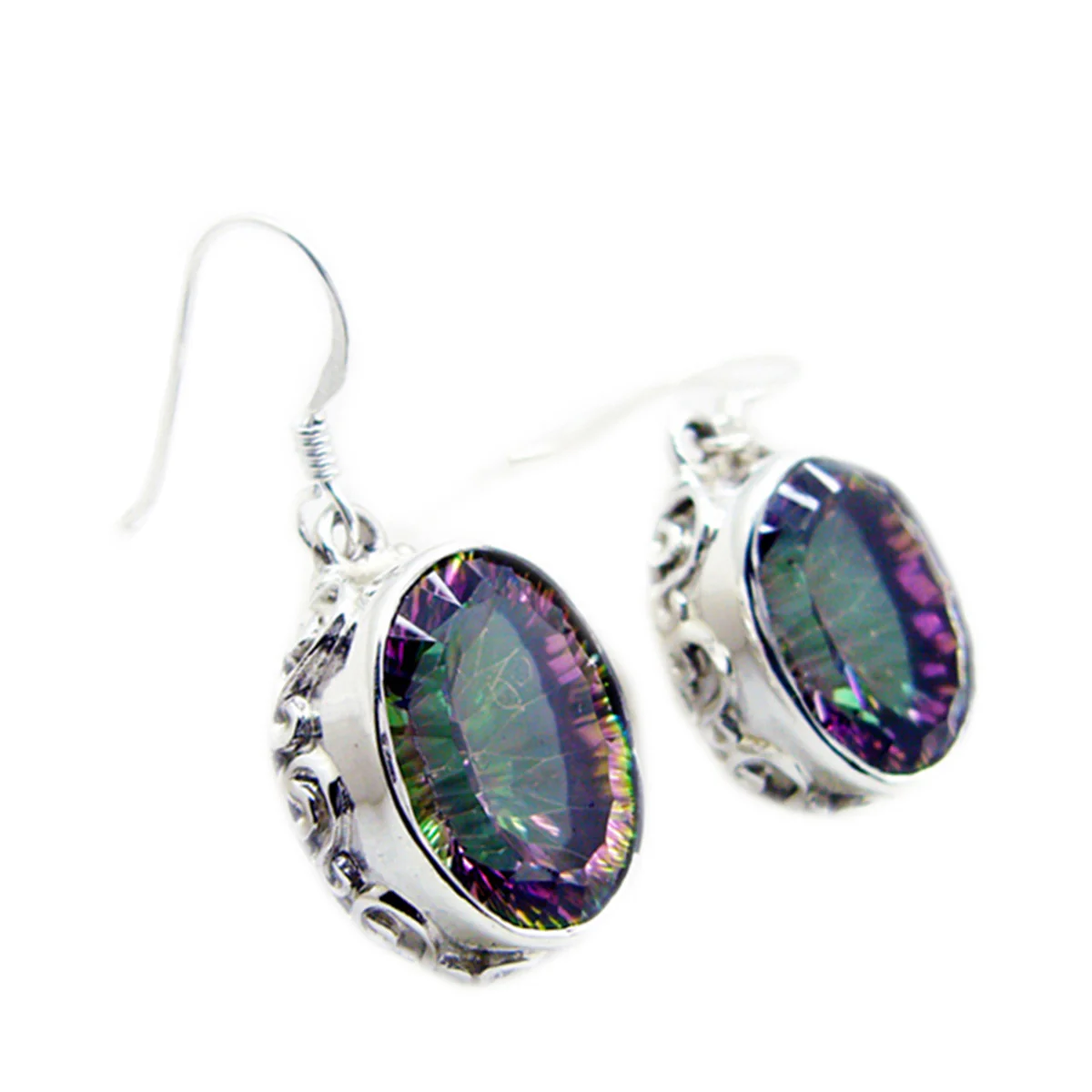 Mystic Quartz Russian Rina multiple Dangle multicolor 925 Sterling Silver Earring - Image 2
