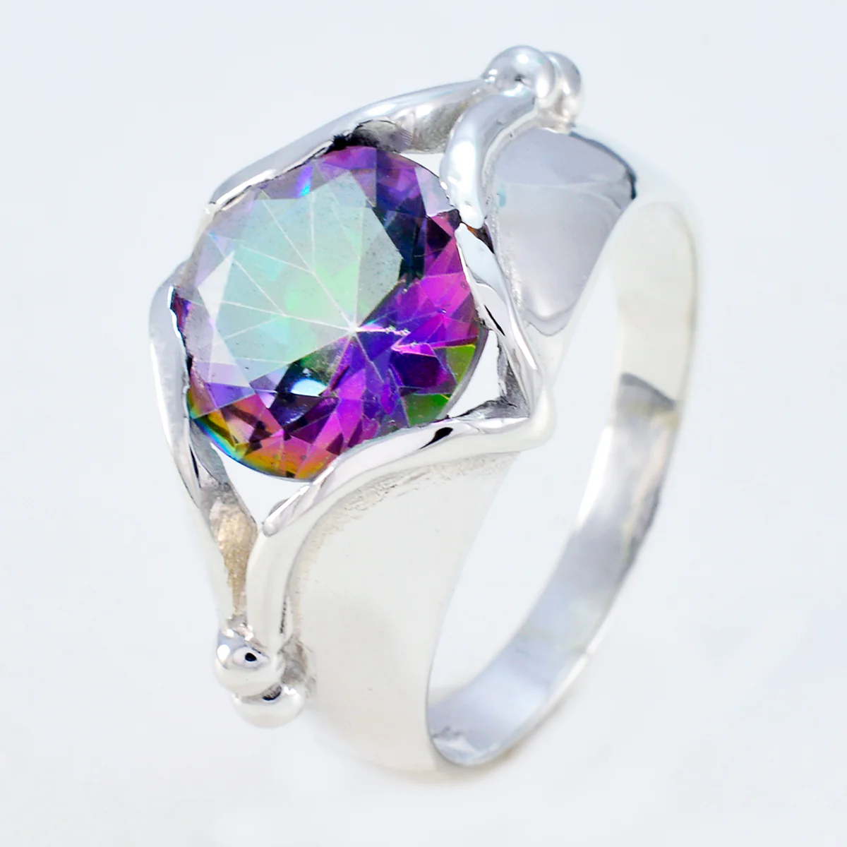 Mystic Quartz Solitaire German 925 Silver multicolor Gemstones Eye-catching Luxurious Ring Jewellery - Image 2