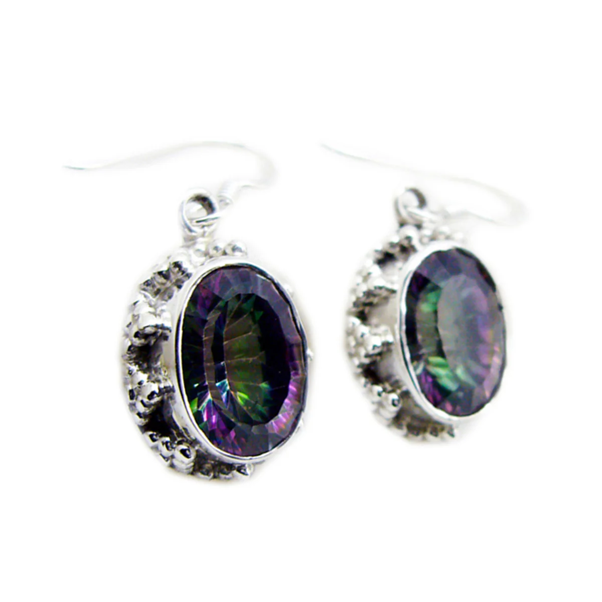 Mystic Quartz Spanish Alejandra multiple Dangle multicolor Silver Earring