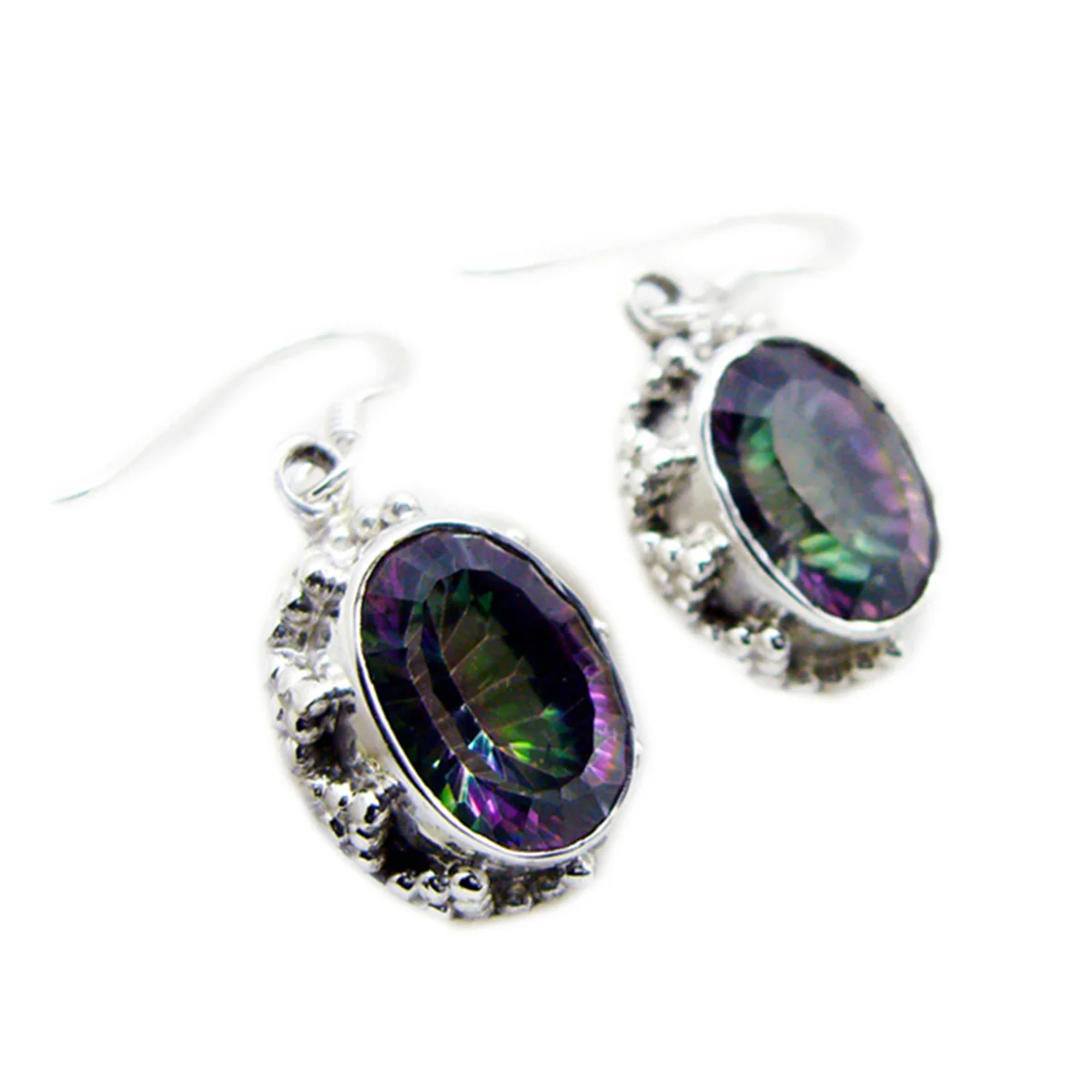 Mystic Quartz Spanish Alejandra multiple Dangle multicolor Silver Earring - Image 2