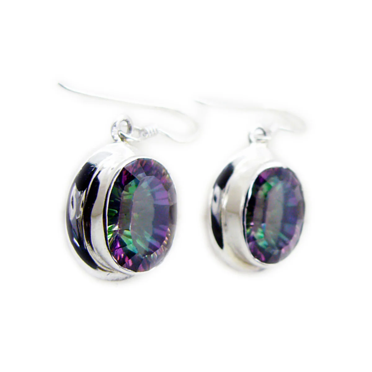 Mystic Quartz Turkish Yan multiple Dangle multicolor Silver Earring