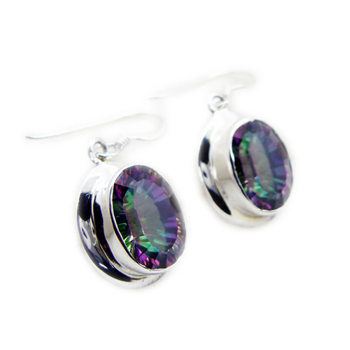 Mystic Quartz Turkish Yan multiple Dangle multicolor Silver Earring - Image 2