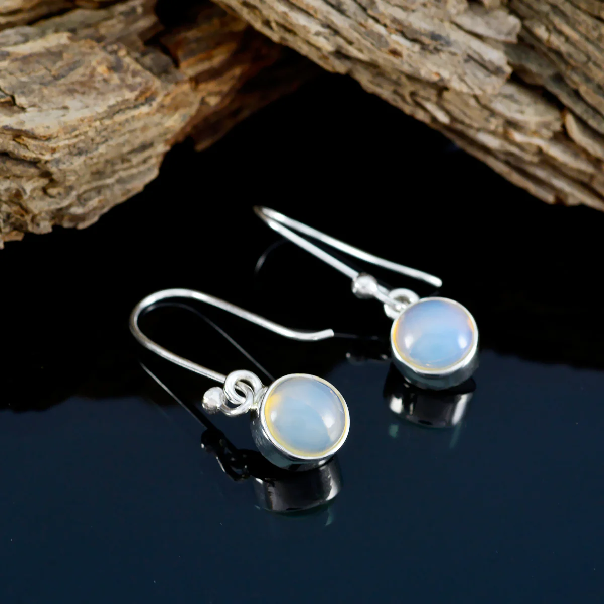 Opal Russian Carolina multiple Dangle White Silver Earring - Image 3