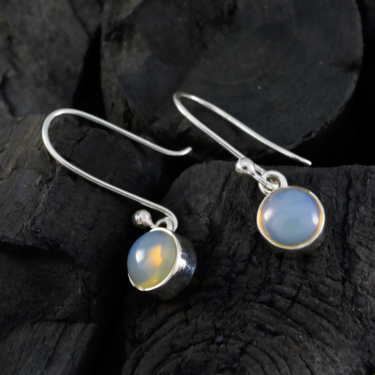 Opal Russian Carolina multiple Dangle White Silver Earring - Image 4