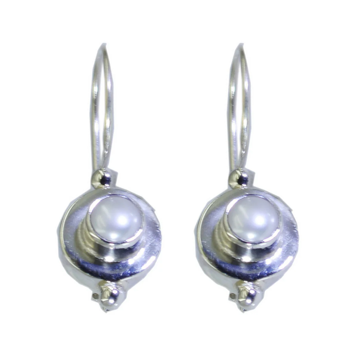 Pearl Egyptian Kennedy multiple Dangle White Sterling Silver Earring