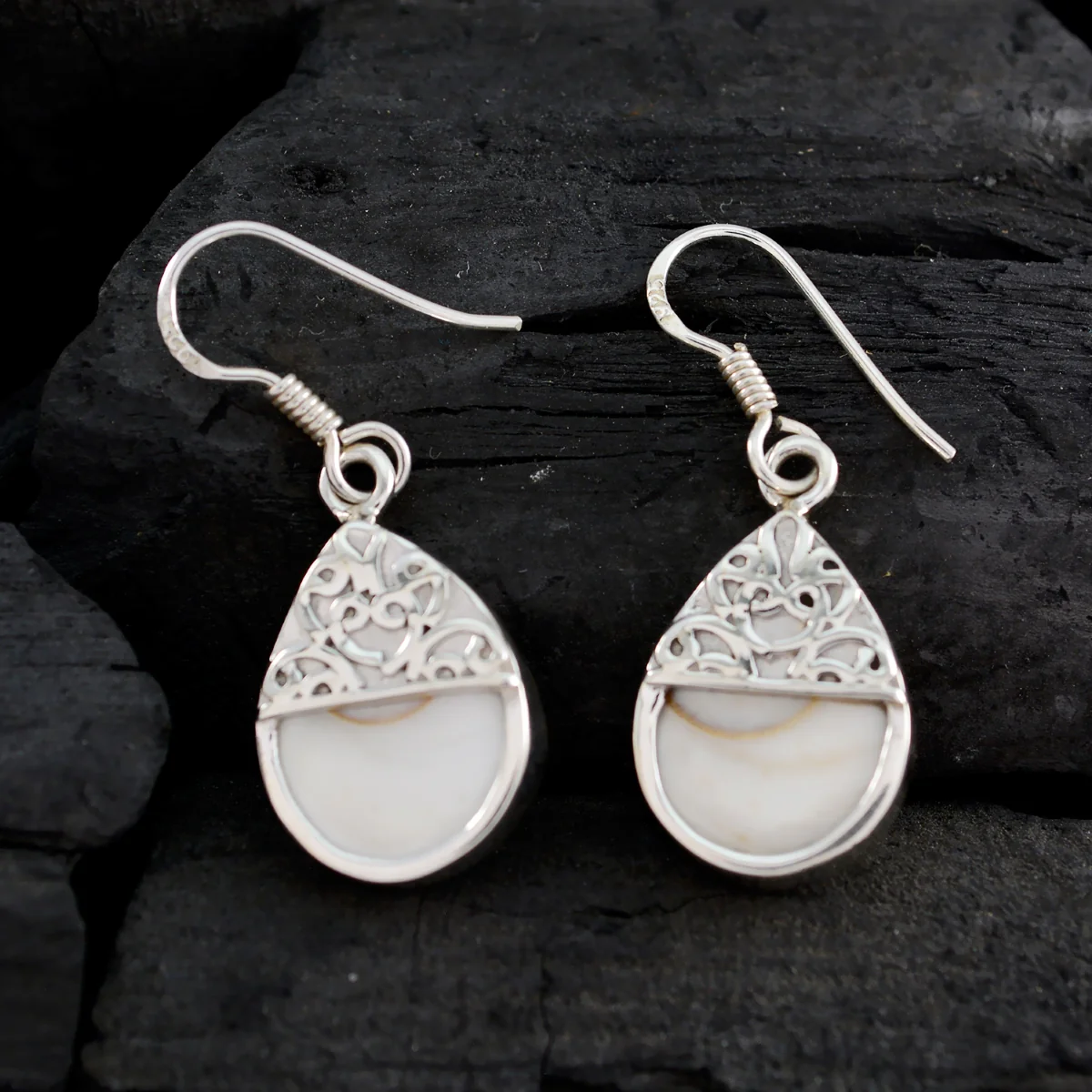 Pearl Japanese Sofía multiple Dangle White 925 Silver Earring - Image 4