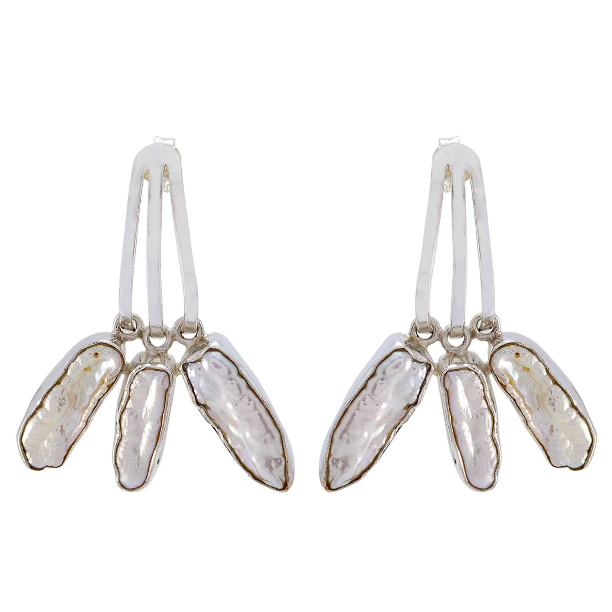 Pearl Moroccan Katharina multiple Stud White Silver Earring