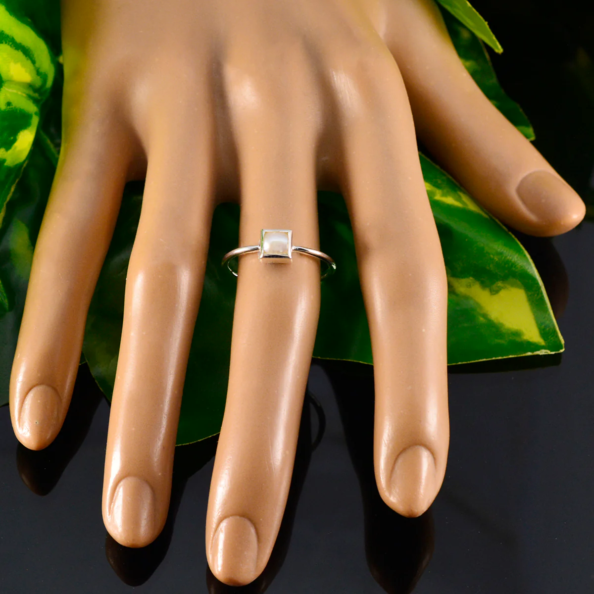Pearl Solitaire Turkish Silver White Gemstone Elegant Fairytale Ring Jewellery - Image 5