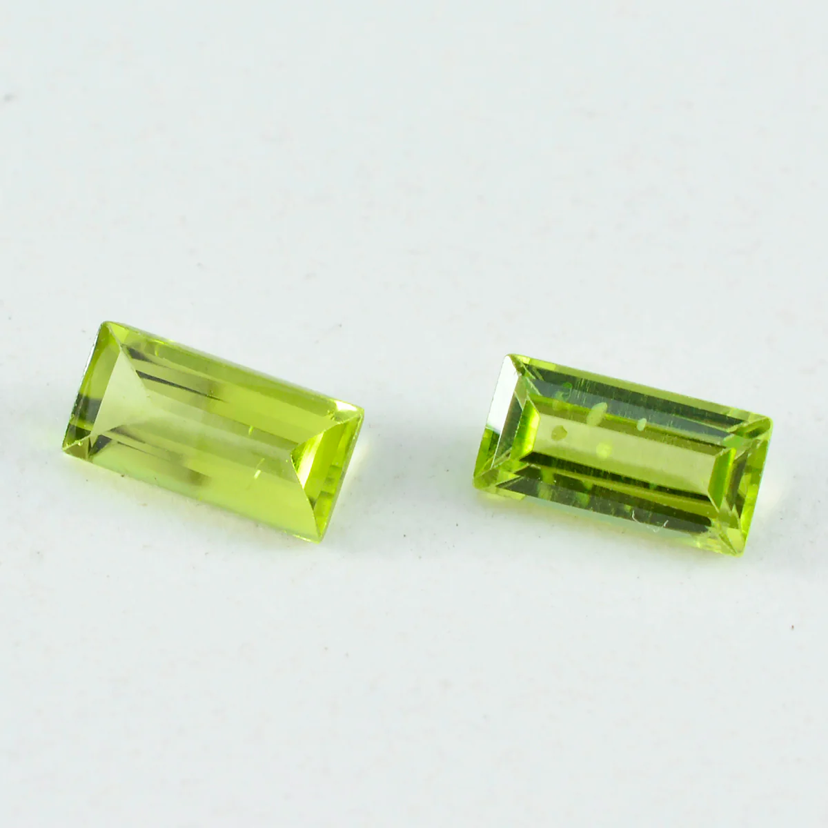 Peridot 10PC Tiny 2x4 MM Baguette Faceted Green Brilliant Semi Precious Loose Gems - Image 2