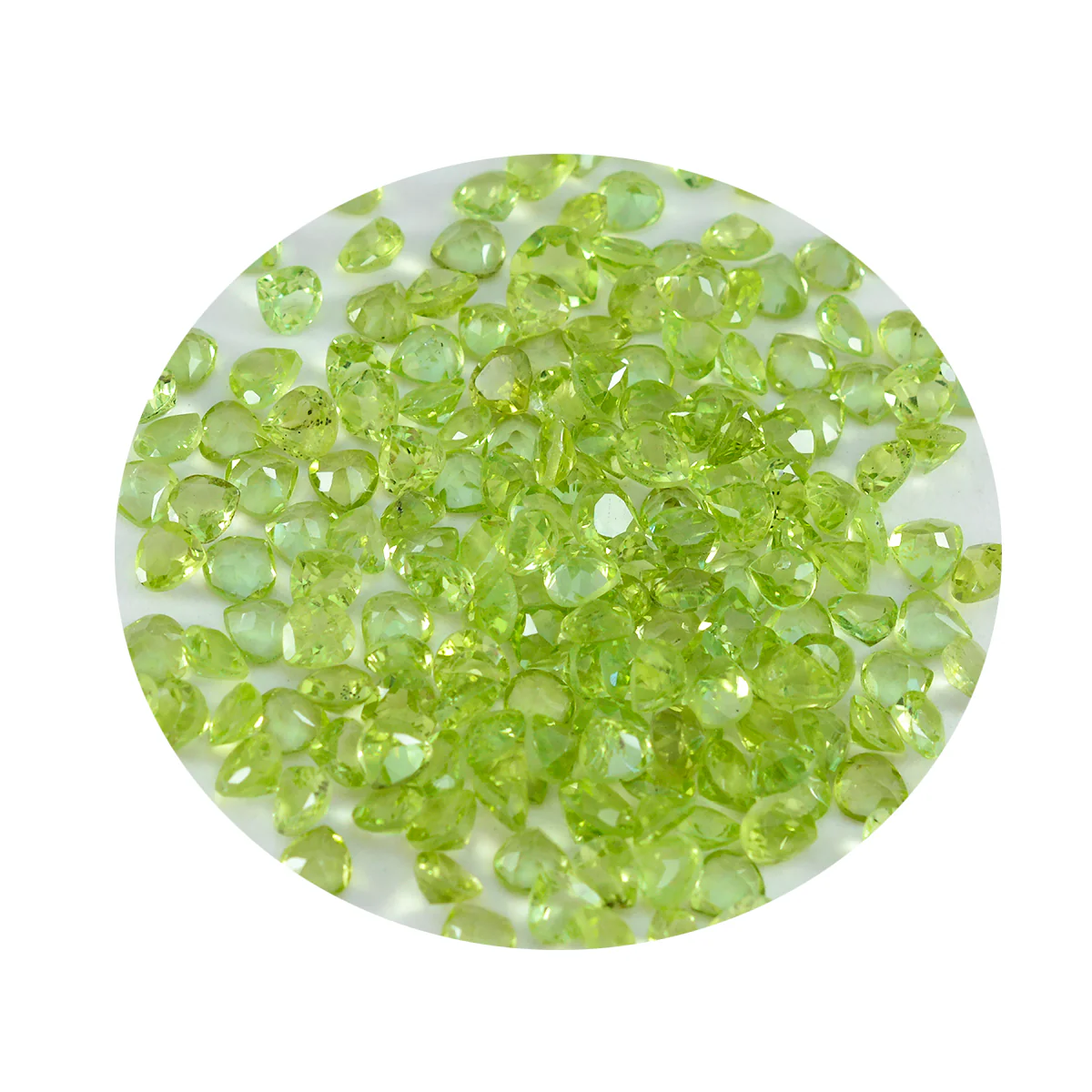 Peridot 10PC Tiny 4x4 MM Heart Faceted Green Brilliant Semi Precious Loose Gemstones - Image 2