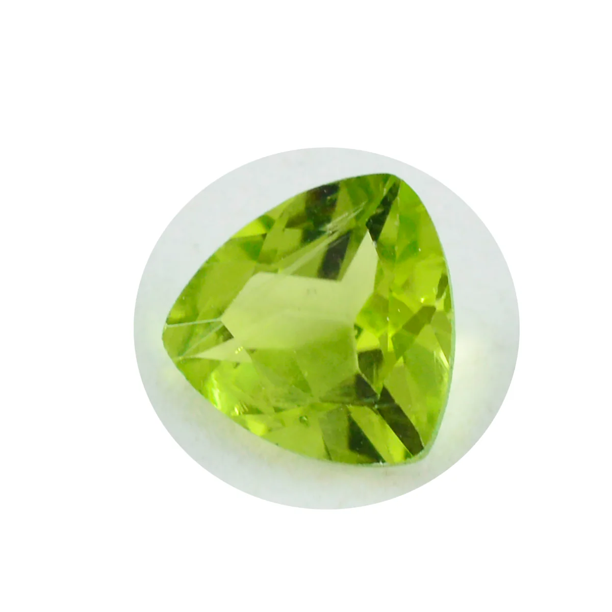 Peridot 1PC Chunky 15x15 MM Triangle Faceted Green Superior Semi Precious Loose Gemstone - Image 4