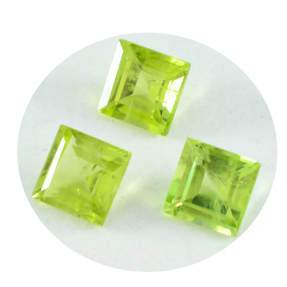 Peridot 1PC Large 12x12 MM Square Faceted Green High-Quality Semi Precious Loose Gemstones