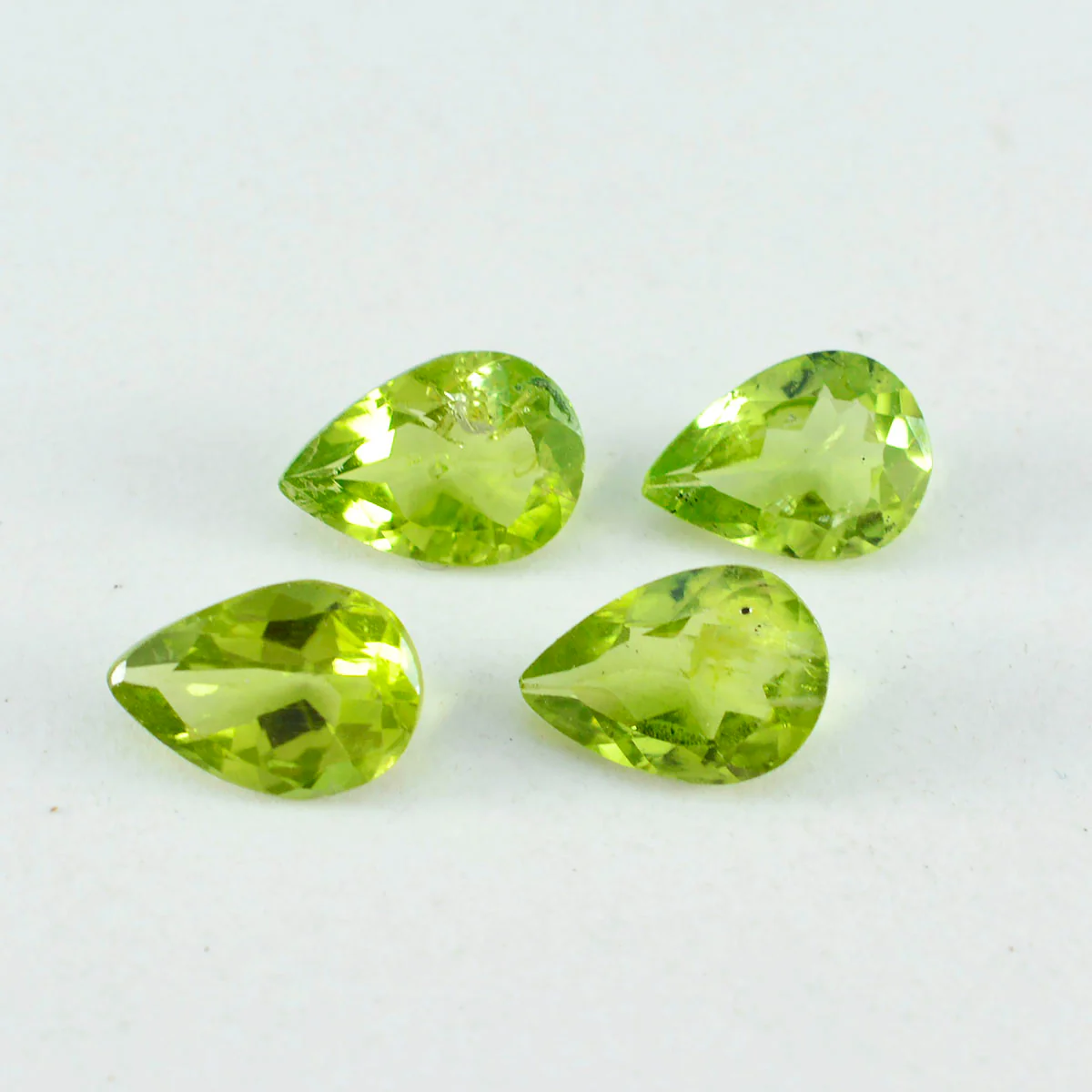 Peridot 1PC Large 8x12 MM Pear Faceted Green Sparkling Semi Precious Loose Gemstone - Image 4