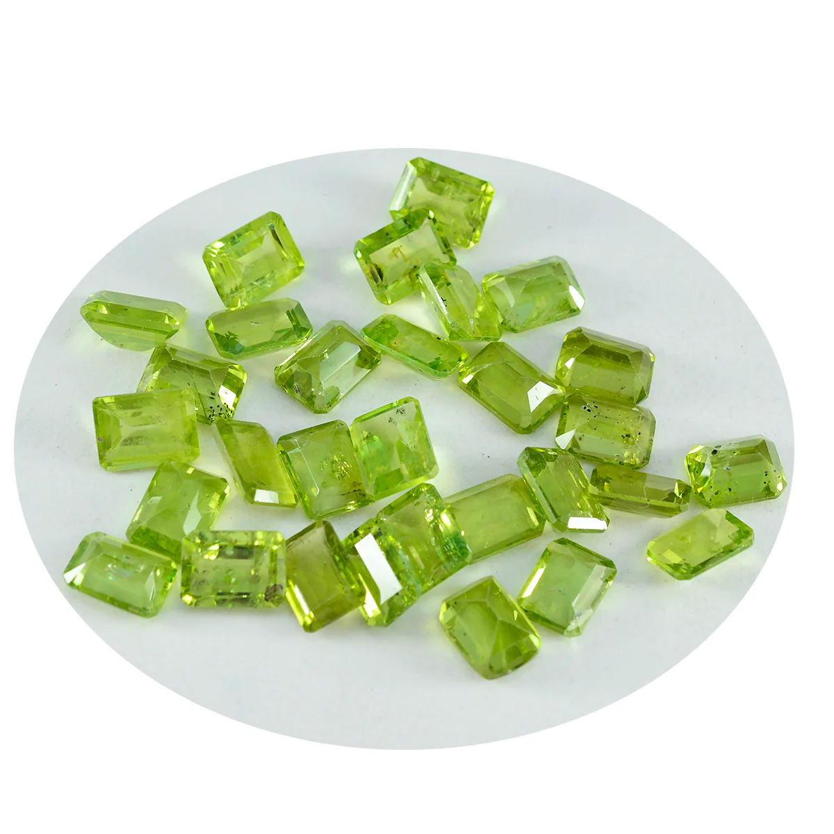 Peridot 1PC Small 6x8 MM Emerald Faceted Green Lustrous Semi Precious Loose Gemstone - Image 2