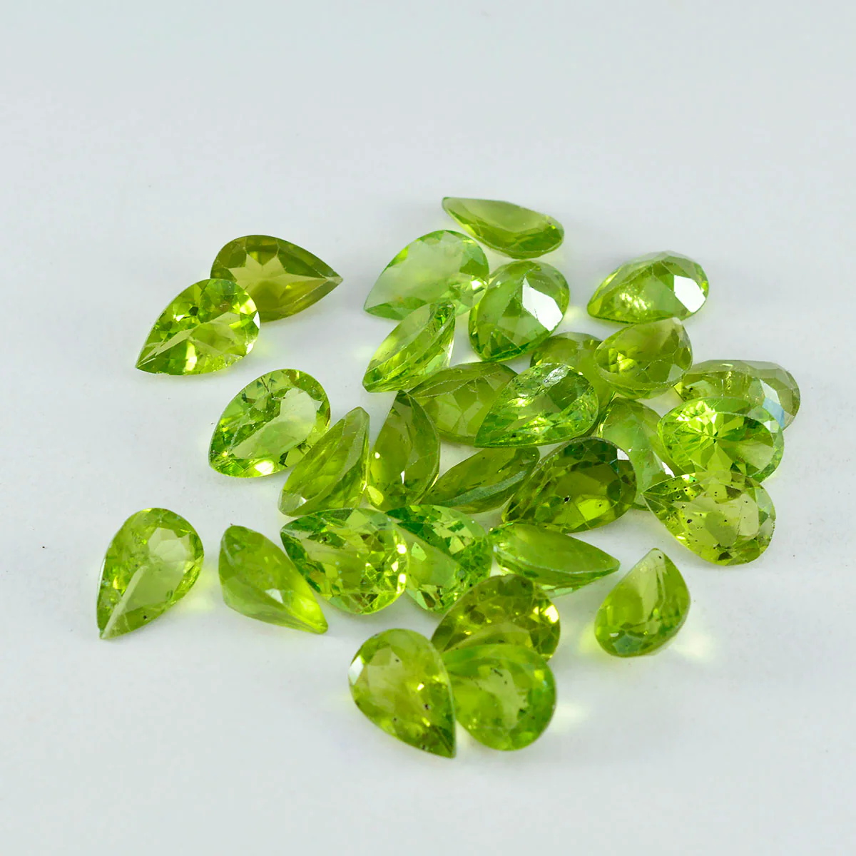 Peridot 1PC Small 7x9 MM Pear Faceted Green Superior Semi Precious Loose Gemstone - Image 2