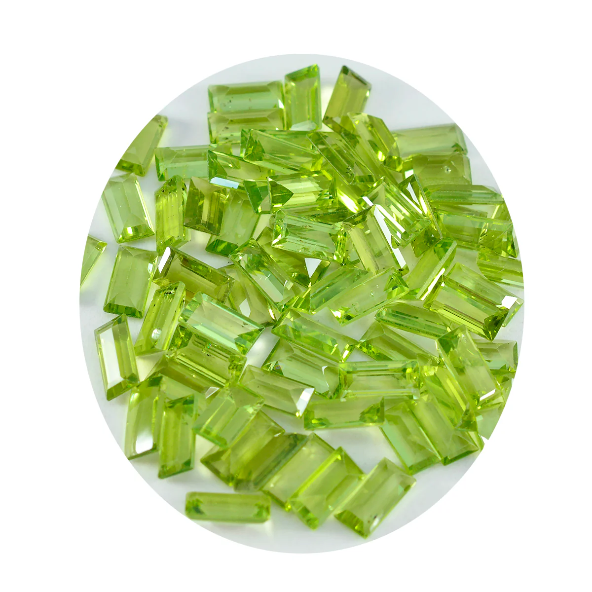 Peridot 1PC Tiny 4x8 MM Baguette Faceted Green Splendid Semi Precious Gems