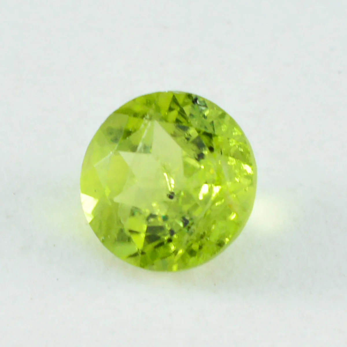 Peridot 1PC Tiny 5x5 MM Round Faceted Green Sparkling Semi Precious Gems - Image 2