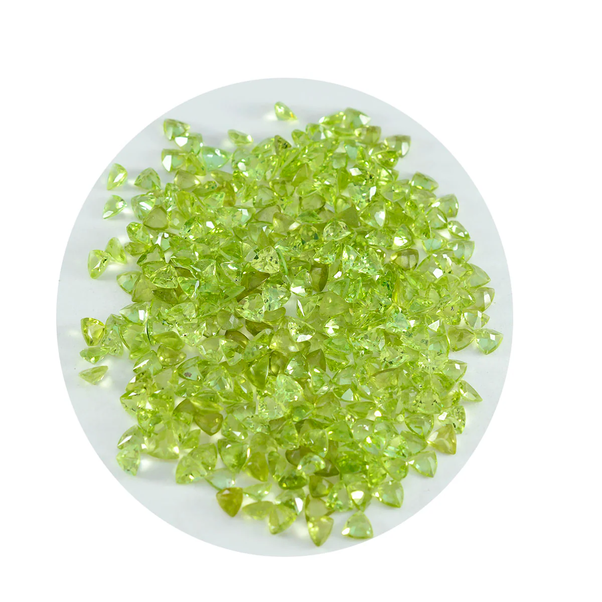Peridot 1PC Tiny 5x5 MM Triangle Faceted Green Sparkling Semi Precious Gems - Image 2