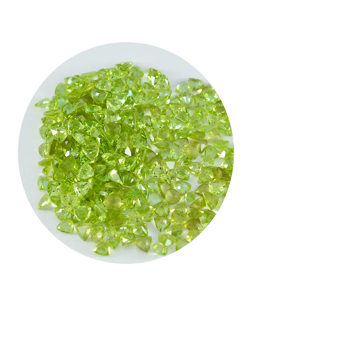 Peridot 1PC Tiny 6x6 MM Triangle Faceted Green Polished Semi Precious Loose Gems - Image 4