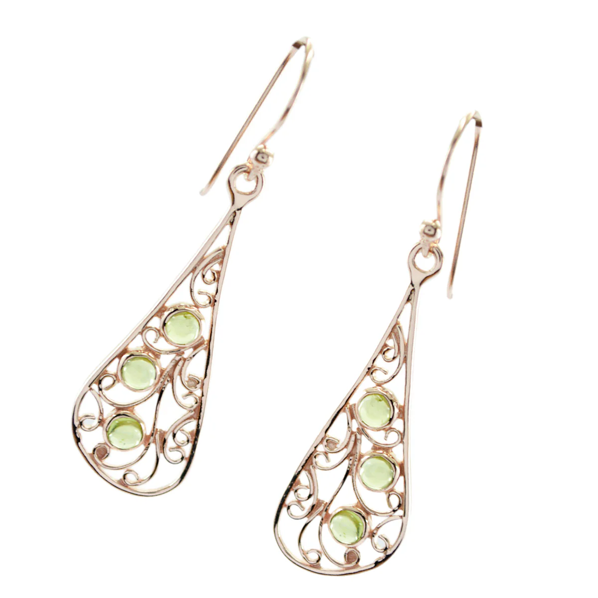 Peridot African Elena multiple Dangle Green Silver Earring - Image 2